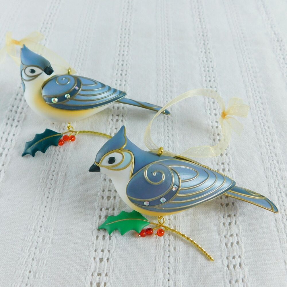 Hallmark Lady Tufted Titmouse Lot of 2 Beauty of Birds Ornaments 2022 EUC Gift